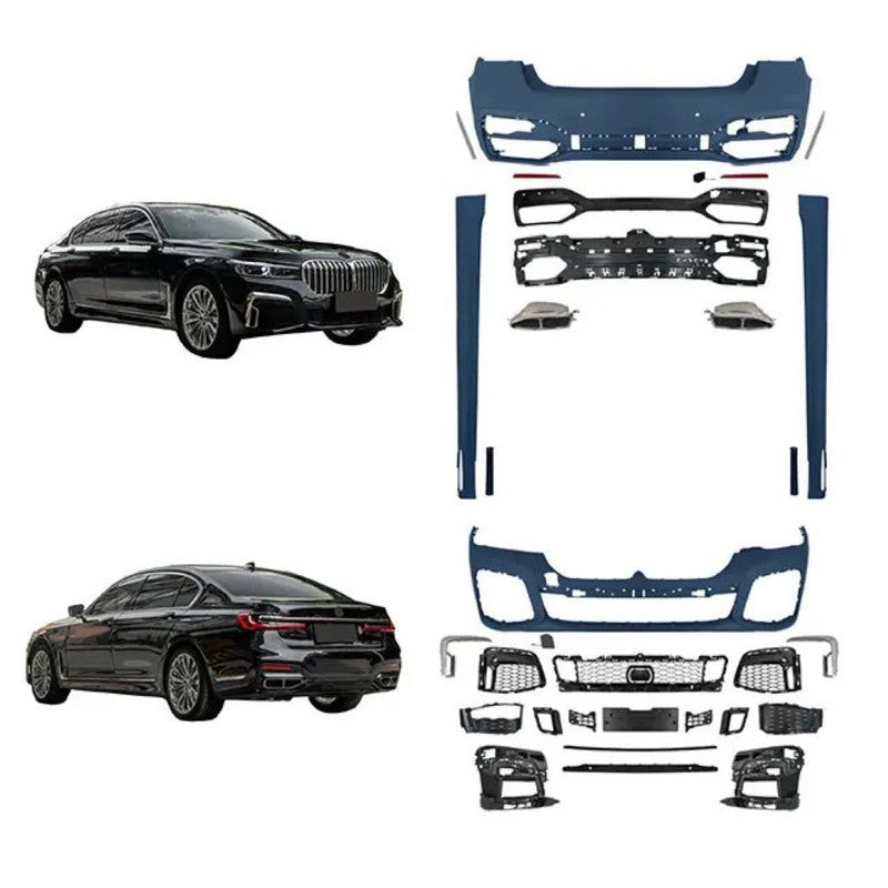 Car Craft Compatible With Bmw 7 Series G12 2019-2022 Front Rear Bumper Upgrade Convert To M Sport M7 M760 Style Bodykit Body Kit Bumper Side Skirt Rear After Lip Diffuser Exhasut Pipe Tips Gc G11 12 016