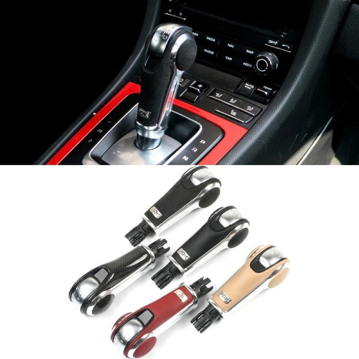 Car Craft Compatible With Porsche Panamera 2010-2016 Macan 2014-2021 718 2016-2024 911 2008-2017 Boxster 2008-2017 Cayman 2009-2016 Gear Shift Head Knob Level Handle Stick Shifter Leather Black