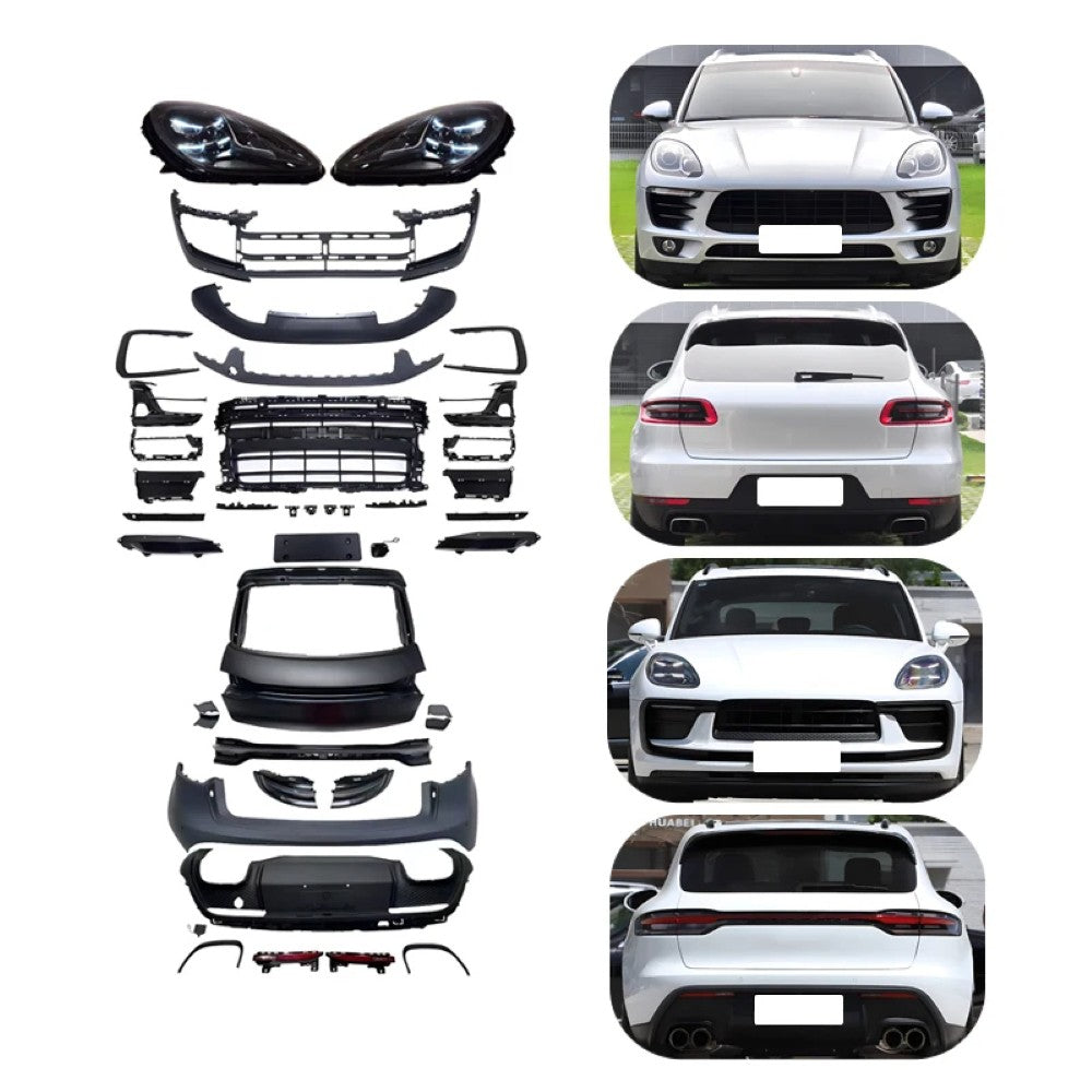Car Craft Compatible With Porsche Macan 2014-2017 95b 95b.1 95 B.2 Upgrade Facelift Convert To 2024 95b.3 Body Kit Bodykit Through Taillight Laser Headlight Plug And Play Hood Bumper Red CC-7955 - CAR CRAFT INDIA