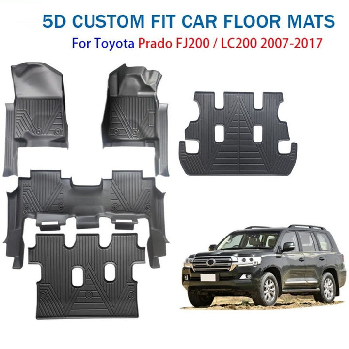 Car Craft Compatible With Toyota Land Cruiser Lc200 Lc 200 2007-2017 Car Floor Foot Mats Mat Rubber Eco-friendly All Weather 5d Tpe Rhd Carpet Waterproof Anti-slip Full Set Bk-jd-039