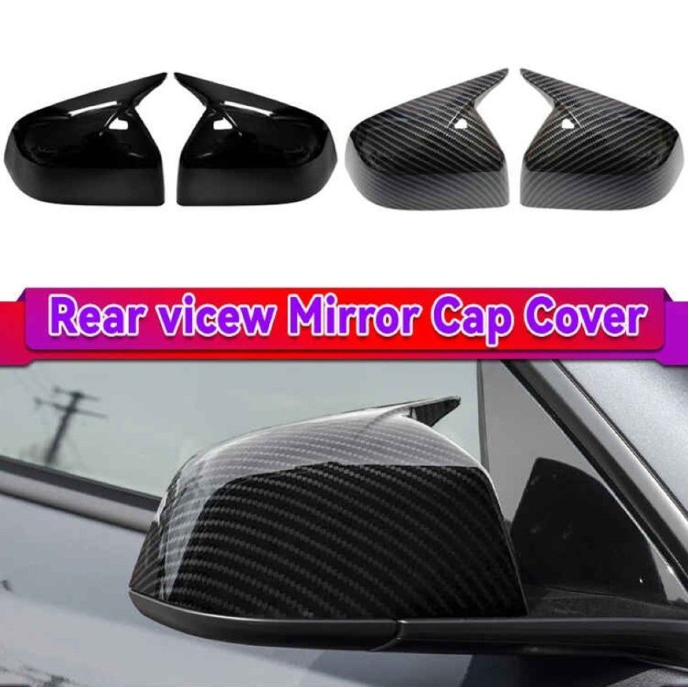 Car Craft Compatible With Tesla Model Y Juniper 2025 Side Rear View Case Wing Cap Shell Housing Mirror Covers 3m Tape Pasting Style Carbon Fiber Look CC-11547