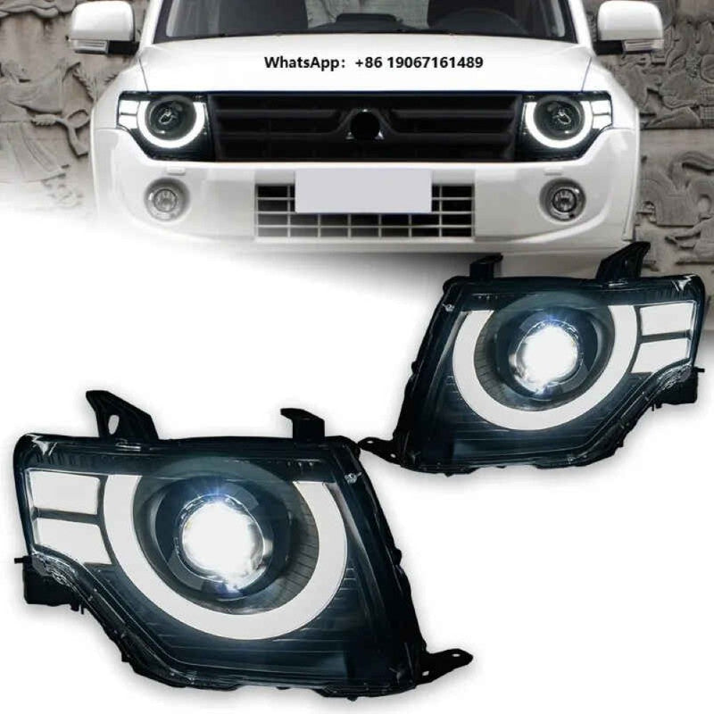 Car Craft Compatible With Mitsubishi Pajero Sport V97 Montero 2006-2018 Car Front Upgraded Head Light Lamp Xenon Headlight Retrofit Upgrade Modified Led Drl Hid Defender Style - CAR CRAFT INDIA