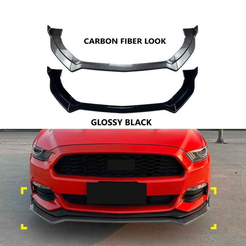 Car Craft Compatible With Ford Mustang Mk6 2015-2017 Front Bumper Lip Splitter Skirts Zst-1131 Cf Carbon Fiber Look - CAR CRAFT INDIA