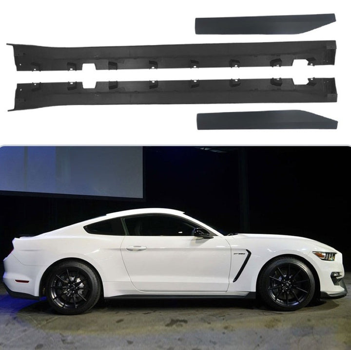Car Craft Compatible With Ford Mustang 2015-2017 Upgrade Facelift Convert To Gt500 Bodykit Side Skirt Running Board Gc Must-025