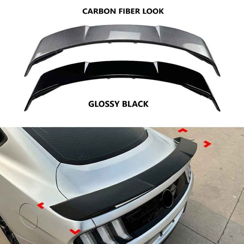 Car Craft Compatible With Ford Mustang 2015-2021 Trunk Wing Lip Boot Rear Spoiler Gt Style Zst-1030 Cf Carbon Fiber Look - CAR CRAFT INDIA