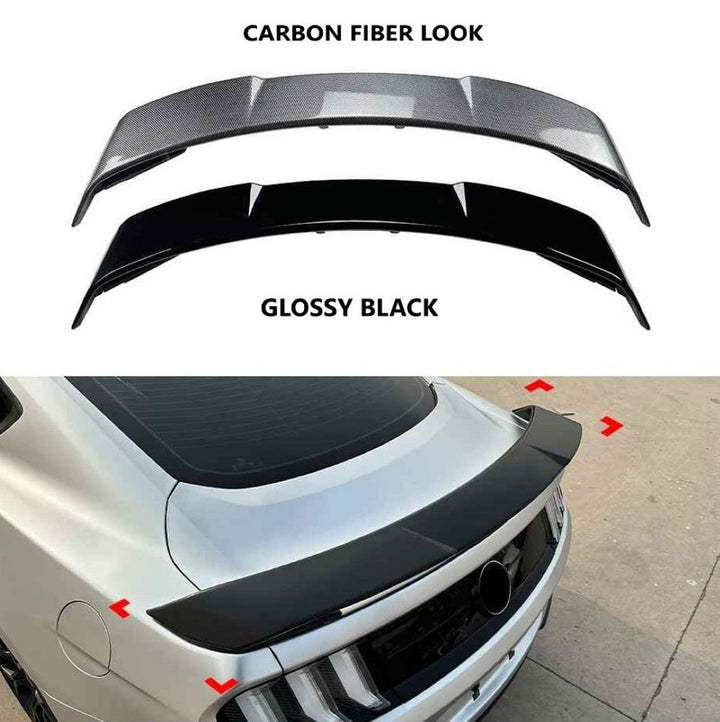 Car Craft Compatible With Ford Mustang 2015-2021 Trunk Wing Lip Boot Rear Spoiler Gt Style Zst-1030 Gb Glossy Black - CAR CRAFT INDIA