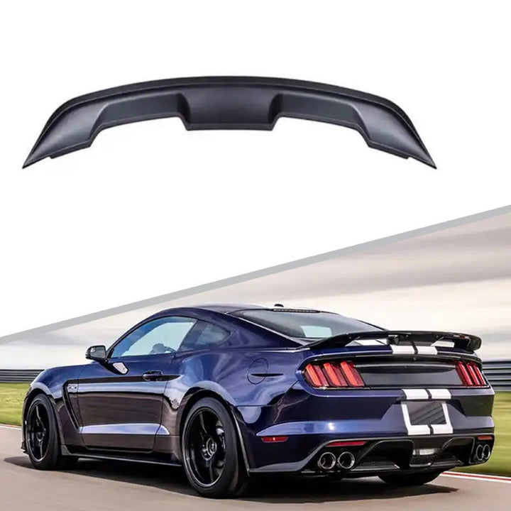 Car Craft Compatible With Ford Mustang 2015-2023 Rear Trunk Wing Boot Lip Skirts Spoiler Gt500 Style Matt Black Gc Must-036/037