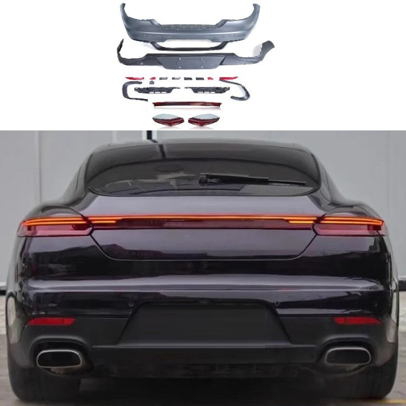 Car Craft Compatible With Porsche Panamera 970 2009-2016 970.1 970.2 Upgrade Facelift Convert To 2017 Turbo S Style Modified Bumper Taillight Bodykit Rear - CAR CRAFT INDIA