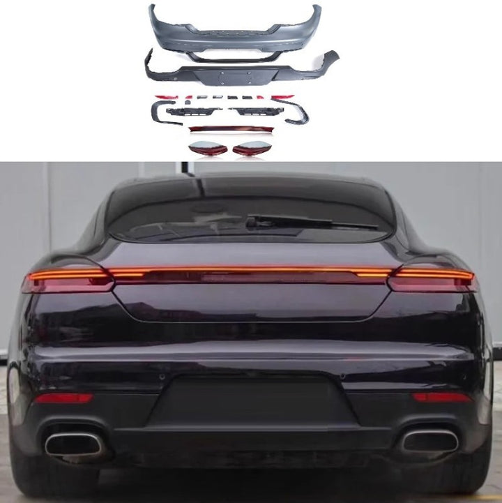 Car Craft Compatible With Porsche Panamera 970 2009-2016 970.1 970.2 Upgrade Facelift Convert To 2017 Turbo S Style Modified Bumper Taillight Bodykit Rear - CAR CRAFT INDIA