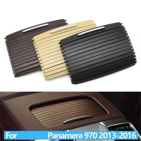 Car Craft Compatible With Porsche Panamera 970 2013-2016 Car Center Armrest Console Drink Cup Holder Roller Blind Cover Tray 9705532250021u Black - CAR CRAFT INDIA