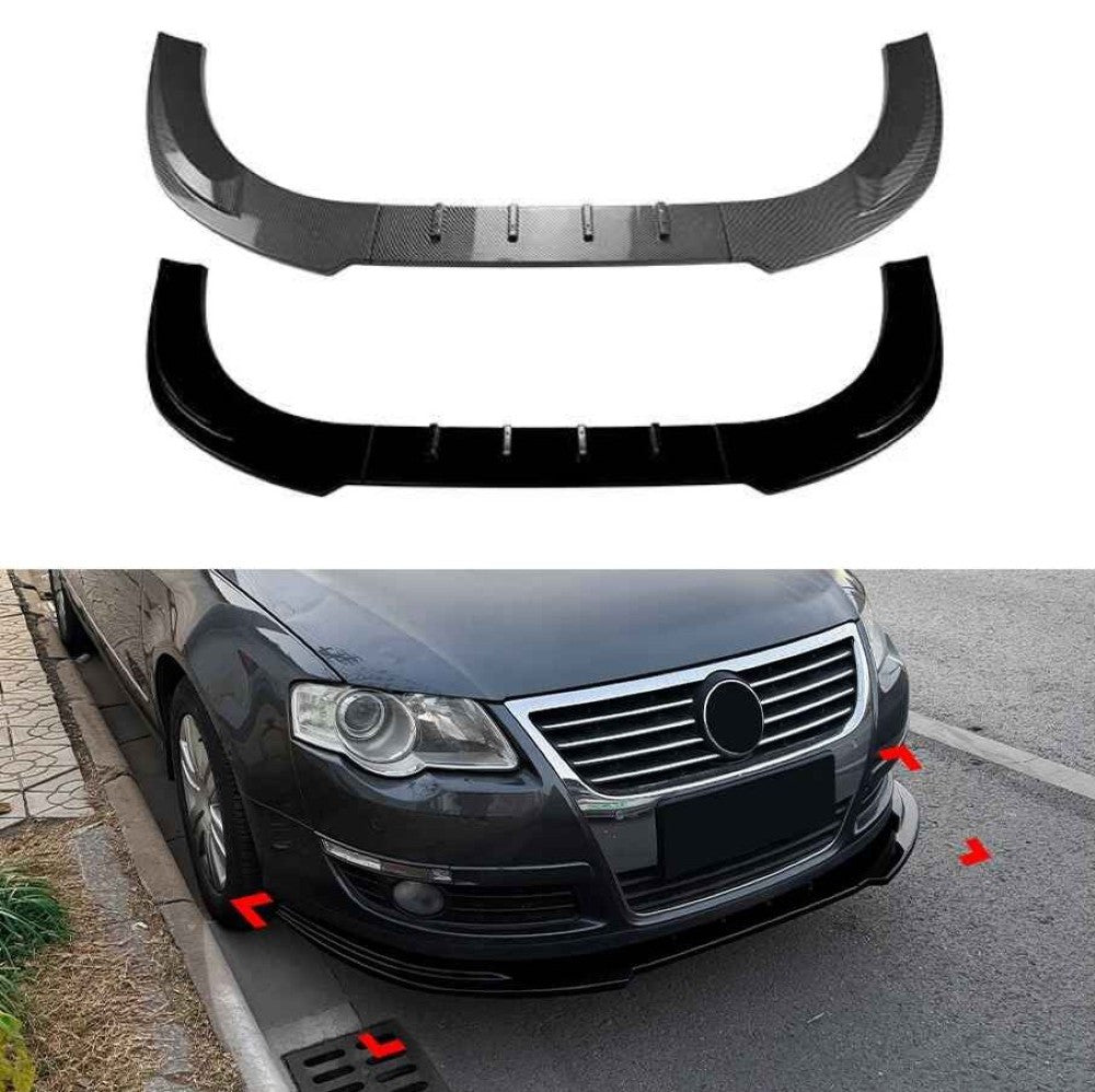Car Craft Compatible With Vw Volkswagen Passat B6 2005-2010 Bumper Front Lip Splitter Skirt Trim Zst-1477 Gb Glossy Black