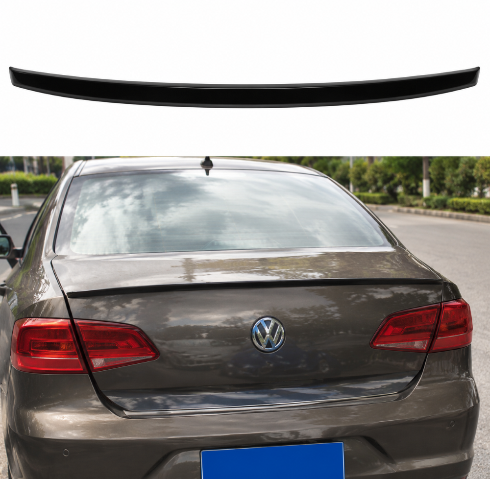 Car Craft Compatible With Vw Volkswagen Passat Magoton B7 2011-2015 Rear Trunk Wing Boot Lip Wing Roof Spoiler Glossy Black
