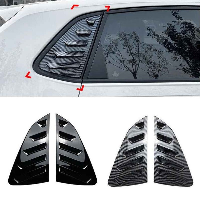 Car Craft Compatible With Volkswagen Vw Polo Mk6 2018-2025 Rear Side Window Louvers Cover Carbon Fiber Look Usa Zst-411 Cf Carbon Fiber Look - CAR CRAFT INDIA