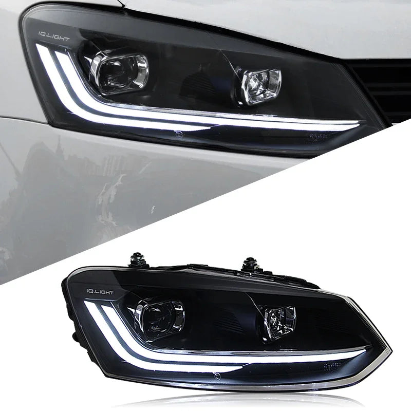 Car Craft Compatible With Volkswagen Vw Polo 2010-2024 Car Front Upgraded Head Light Lamp Xenon Headlight Retrofit Upgrade Modified Led Drl Hid Light For Helogen Car - CAR CRAFT INDIA
