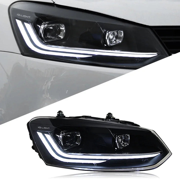 Car Craft Compatible With Volkswagen Vw Polo 2010-2024 Car Front Upgraded Head Light Lamp Xenon Headlight Retrofit Upgrade Modified Led Drl Hid Light For Helogen Car - CAR CRAFT INDIA