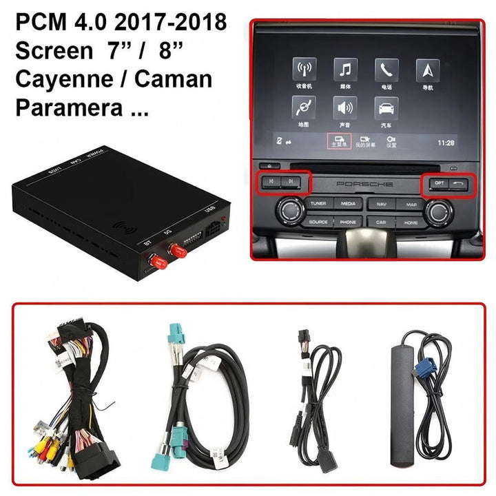 Car Craft Compatible With Porsche Cayenne 2016-2018 Macan 2017+ 911 2016-2018 Upgrade To Wireless Apple Carplay Android Auto Adapter Carplay Car Play Box Player With Screeen Mirror Link Google Maps Aux Pcm 4.0