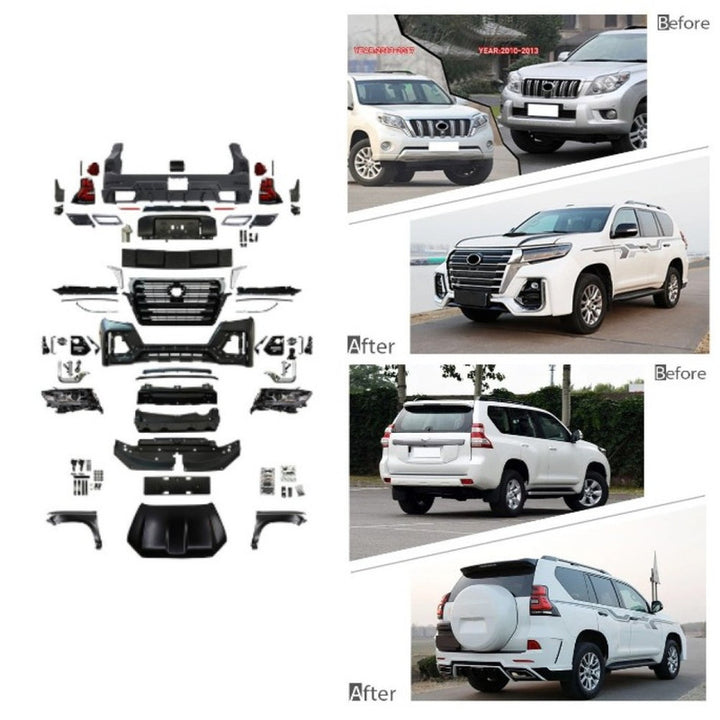 Car Craft Compatible With Toyota Land Cruiser Prado Fj150 2010-2017 Upgrade Facelift Convert To 2018 Navigator Style Bodytkit Front Rear Bumper Hood Fender Trunk Headlight Taillight Side Trim Grill Lip Skirt Splitter F157