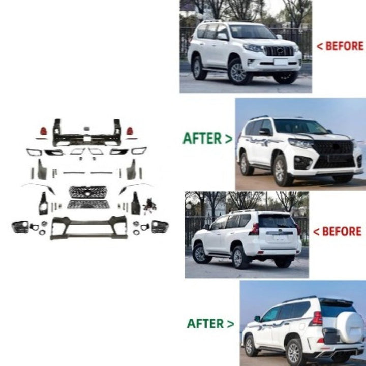 Car Craft Compatible With Toyota Land Cruiser Prado Fj150 2018+ Upgrade Facelift Convert To Elford Style Bodytkit Front Rear Bumper Side Trim Grill Lip Skirt Splitter F075