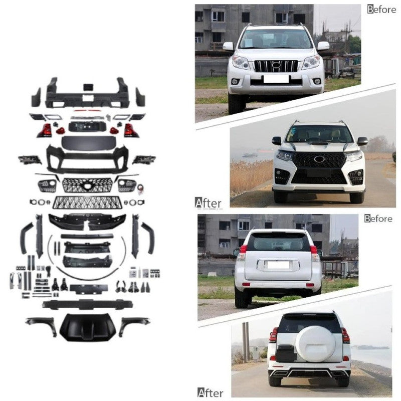 Car Craft Compatible With Toyota Land Cruiser Prado Fj150 2010-2017 Upgrade Facelift Convert To 2018 Elford Style Bodytkit Front Rear Bumper Hood Fender Trunk Headlight Taillight Side Trim Grill Lip Skirt Splitter F075