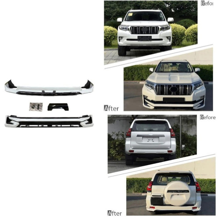 Car Craft Compatible With Toyota Land Cruiser Prado Fj150 2022 Upgrade Facelift Convert To Middle East Style Bodykit Front Rear Bumper Lip Side Trim Grill Skirt Splitter Trim F172