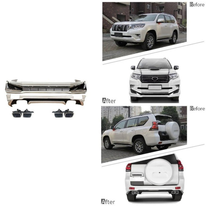 Car Craft Compatible With Toyota Land Cruiser Prado Fj150 2018 Upgrade Facelift Convert To Modellista Bodykit Front Rear Bumper Lip Side Trim Grill Skirt Splitter Trim Exhasut Pipe Tip F072