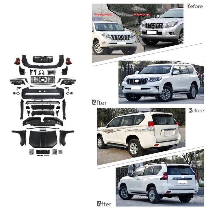 Car Craft Compatible With Toyota Land Cruiser Prado Fj150 2010-2017 Upgrade Facelift Convert To 2018 Oem Style Bodytkit Front Rear Bumper Hood Fender Trunk Headlight Taillight Side Trim Grill Lip Skirt Splitter F078