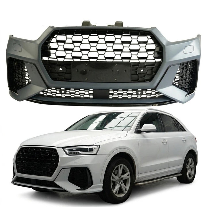 Car Craft Compatible With Audi Q3 2013-2019 Upgrade Facelift Convert To Rs Rsq3 Bodykit Bumper Grill
