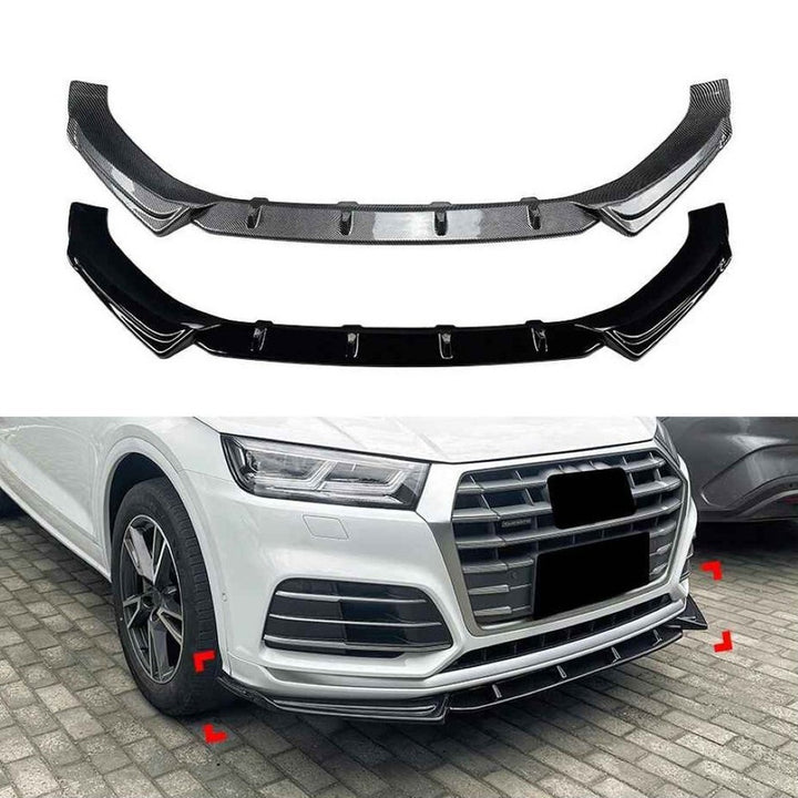 Car Craft Compatible With Audi Q5 Sq5 Fy Facelift Sline 2020-2024 Sline Bumper Front Lip Splitter Skirt Trim Zst-1267 Cf Carbon Fiber Look