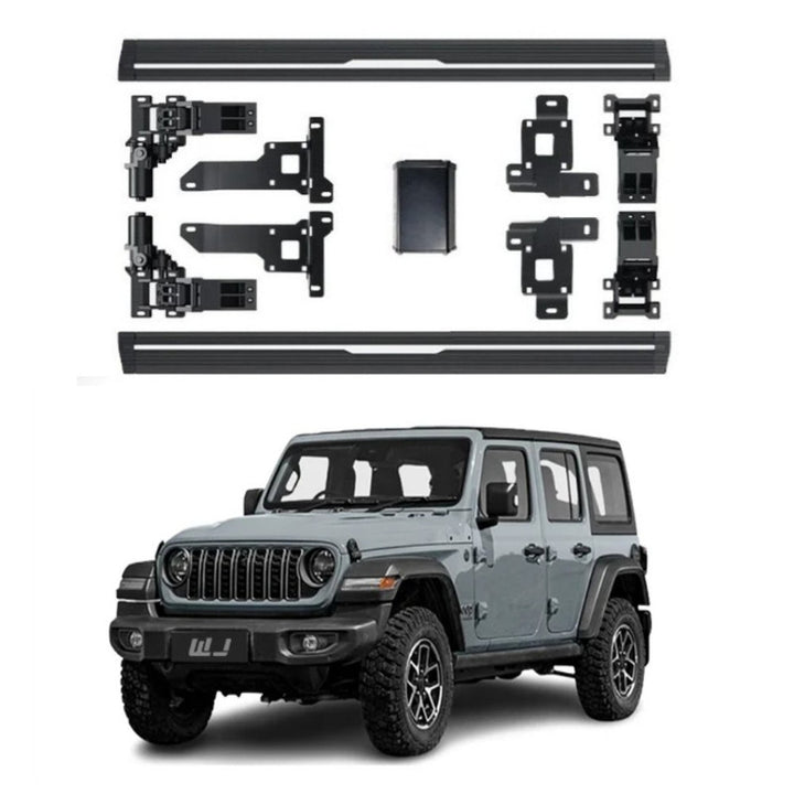 Car Craft Compatible With Jeep Wrangler Rubicon 2019-2026 Automatic Deployable Electric Side Step Retractable Ladder Pedal Running Boards Side Step 4 Door