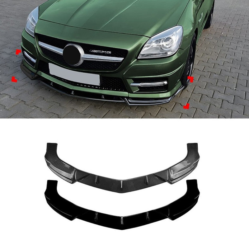 Car Craft Compatible With Mercedes Benz Slk W172 R172 Pre-facelift 2011-2015  Front Bumper Lip  Splitter Skirt Trim Zst-1352 Cf Carbon Fiber Look Black CC-10943