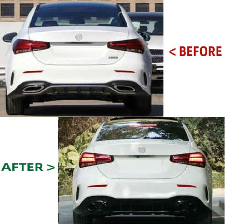 Car Craft Compatible With Mercedes Benz A Class W177 2018-2024 Rear Bumper Upgrade Convert To Amg Amg45s Bumper Bodykit For Sedan Car W177-004 Sedan