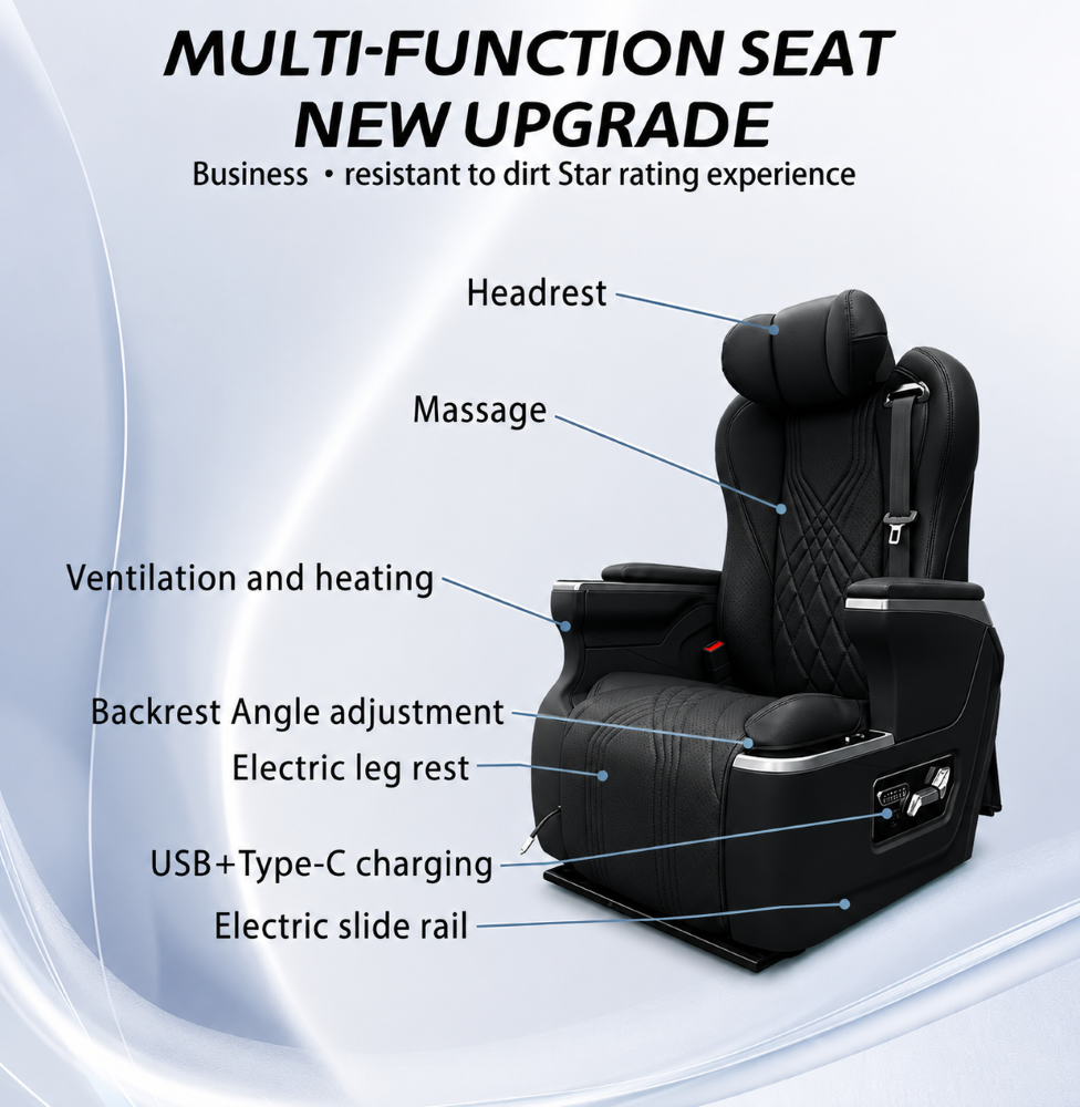 Car Craft Compatible With Innova Hycross Fortuner V Class Captain Electric Recliner Seat Chair Massaging Headrest Ventilation Heating Usb Type C Backrest Leg Support Adjustment All Suv Black