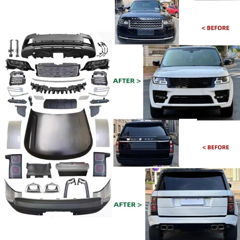 Car Craft Compatible With Range Land Rover Vogue L405 2013-2017 Upgrade Facelift Convert To 2018-2022 Svo Bodykit Bumper Headlight Taillight Side Skirts Grill CC-5840 - CAR CRAFT INDIA