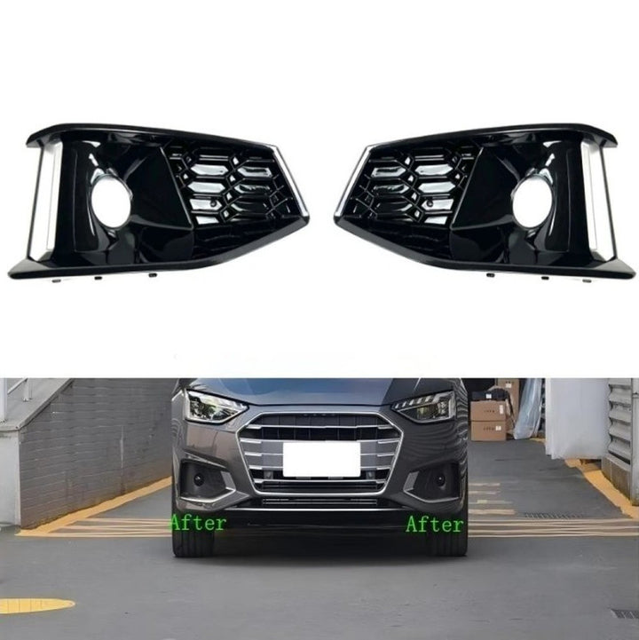 Car Craft Compatible With Audi A4 B9 2020-2022 Rs4 Bumper Fog Lamp Light Grill Cover Frame Black 8w0807682ast94 Rsu
