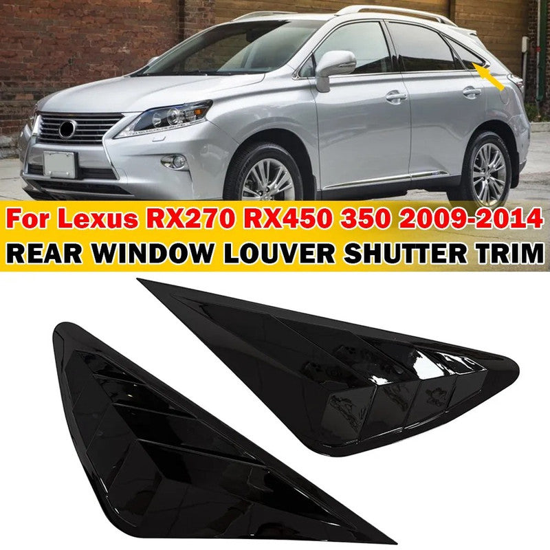 Car Craft Compatible With Lexus Rx270 Rx350 Rx450 2009-2014 Car Rear Window Shutter Cover Louver Side Vent Trim Triangle Glossy Black Usa