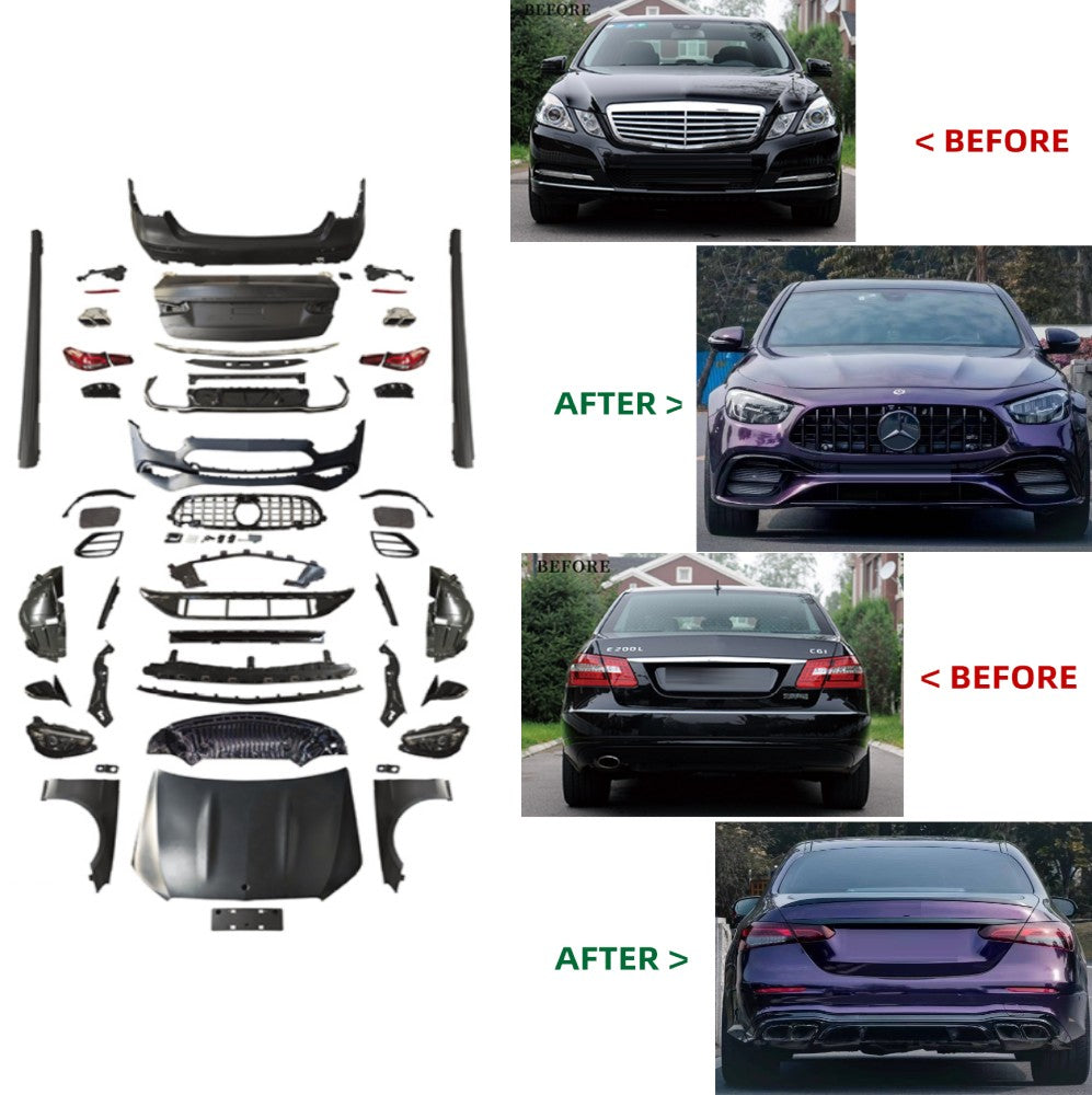 Car Craft Compatible With Mercedes Benz E Class W212 2009-2013 To W213 Lci 2021+ Amg 63 Upgrade Facelift Conversion Bodykit Bumper Hood Headlight Taillight CC-6355 - CAR CRAFT INDIA