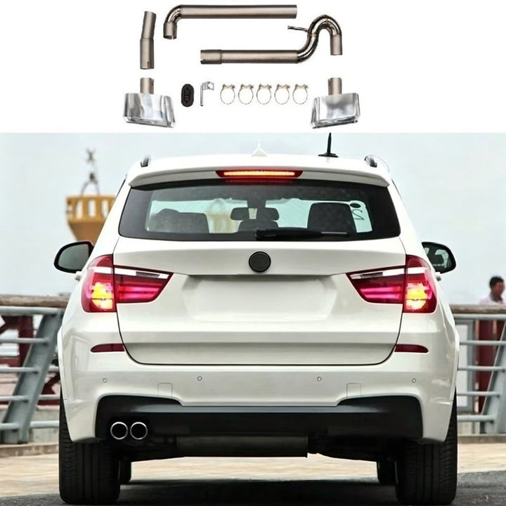 Car Craft Compatible With Bmw X3 Lci F25 2014-2017 Upgrade Convert To M Sport M Performance Mt M Tech X3m Exhaust Tip Pipe Gc F25 015 Square Style Dual 00-00