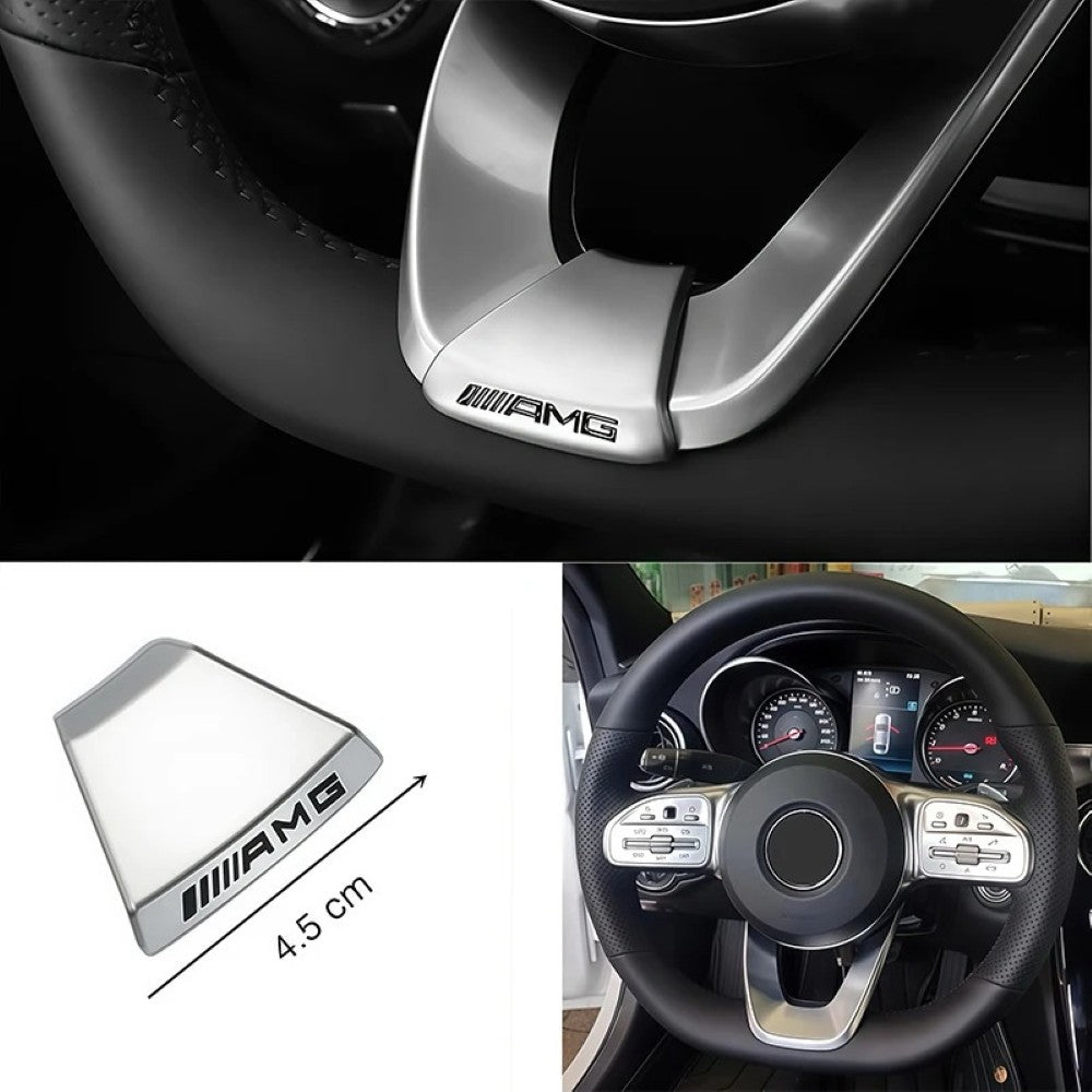 Car Craft Compatible With Mercedes A B C E S Class Ml Gl Gle Gls Cla Gla Glc Slk Grill Letter Logo Badge Emblem Sticker Steering Wheel Trim Cover Badge Sticker 4.5 Cm