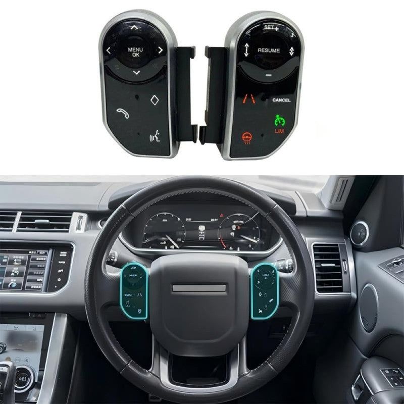 Car Craft Compatible With Land Range Rover Vogue L405 2015-2017 Rrv Rrs Sport L494 2015-2017 Discovery 5 Lr5 2017-2018 Lr5 L405 L494 Digital Touch Screen Car Steering Wheel Multimedia Button Square Control