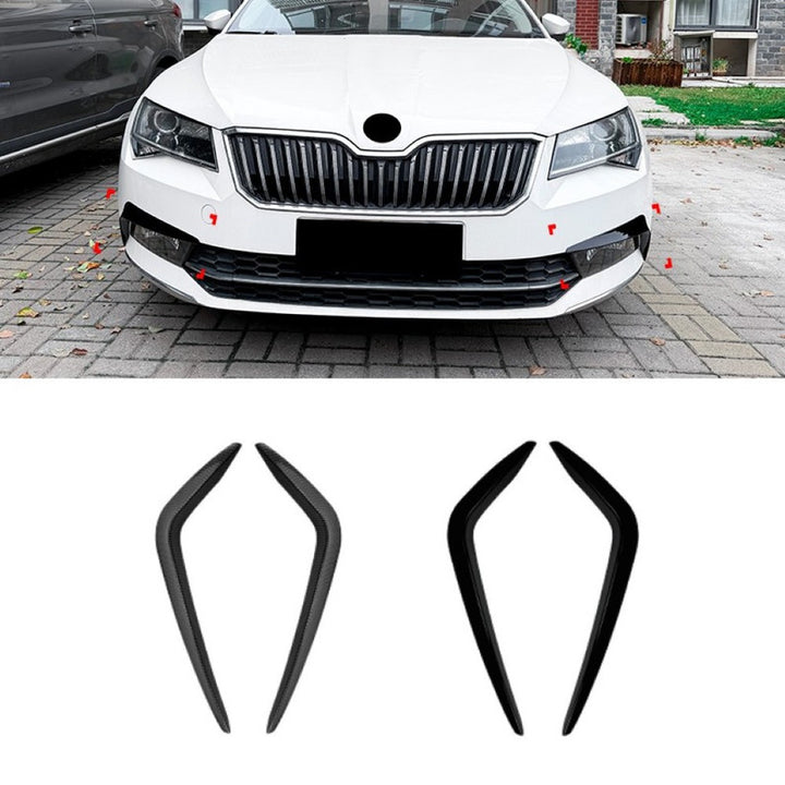 Car Craft Compatible With Skoda Superb Mk3 Pre-facelift 2015-2019 Front Bumper Side Splitter Skirt Trim Flag Lip Zst-1580 Cf Carbon Fiber Look