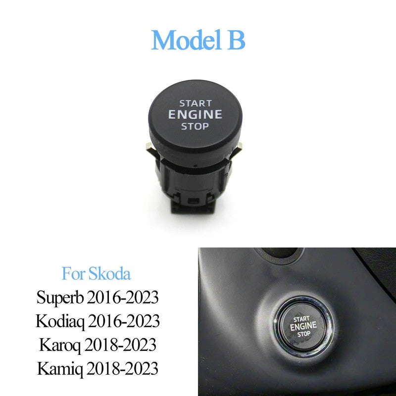 Car Craft Compatible With Skoda Superb 2016-2023 Kodiaq 2016-2023 Karoq 2018-2023 Kamiq 2018-2023 Car Engine Ignition Start Stop Switch Button Assembly 3vd905217 Model B CC-9680 - CAR CRAFT INDIA
