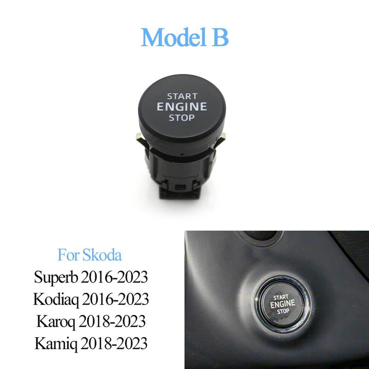 Car Craft Compatible With Skoda Superb 2016-2023 Kodiaq 2016-2023 Karoq 2018-2023 Kamiq 2018-2023 Car Engine Ignition Start Stop Switch Button Assembly 3vd905217 Model B CC-9680 - CAR CRAFT INDIA