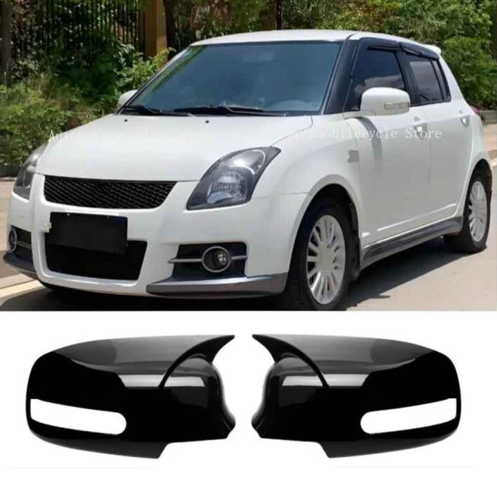 Car Craft Compatible With Maruti Suzuki Swift Ertiga Brezza 2012-2018 Rear View Case Wing Cap Shell Housing Mirror Covers 3m Tape Pasting Style Glossy Black