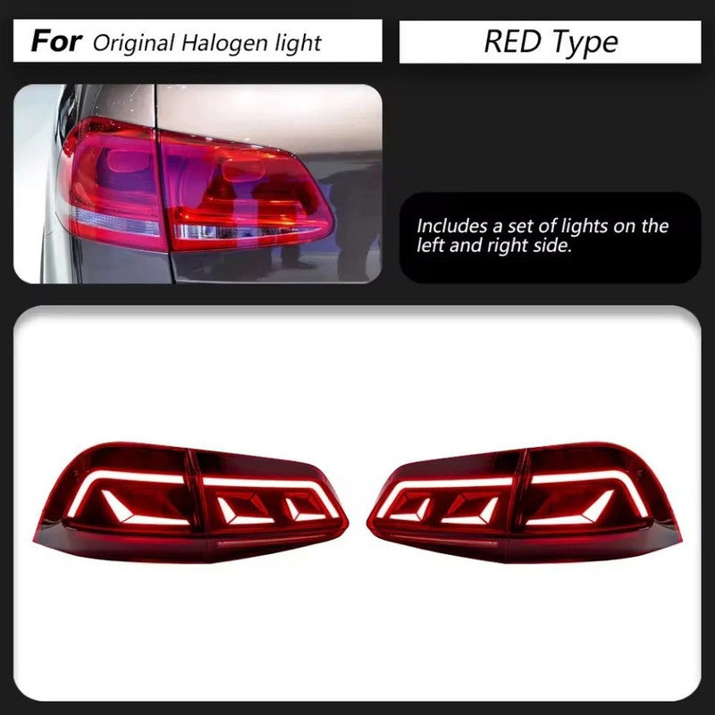 Car Craft Compatible With Vw Volkswagen Touareg 2011-2018 Led Tail Light Tail Lamp Light 2007-2016 Dynamic Signal Taillight Drl Brake Reverse Red For Helogen Car