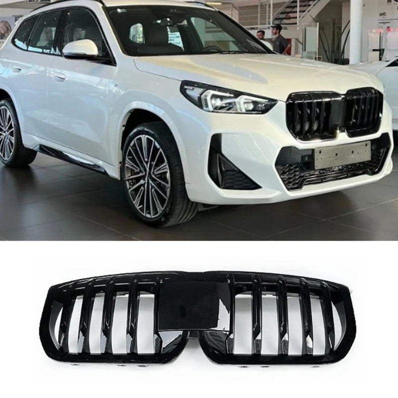 Car Craft Compatible With Bmw X1 U11 2023+ Front Bumper Show Grill Glossy Black CC-9077