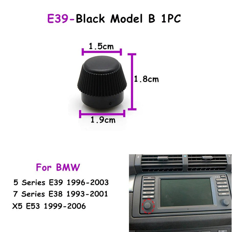 Car Craft Compatible With Bmw 5 Series E39 1996–2003 7 Series E38 1993–2001 X5 E53 1999–2006 Car Dashboard Cd Player Radio Audio Volume Rotary Switch Button Knob Model B 65528385458 - CAR CRAFT INDIA