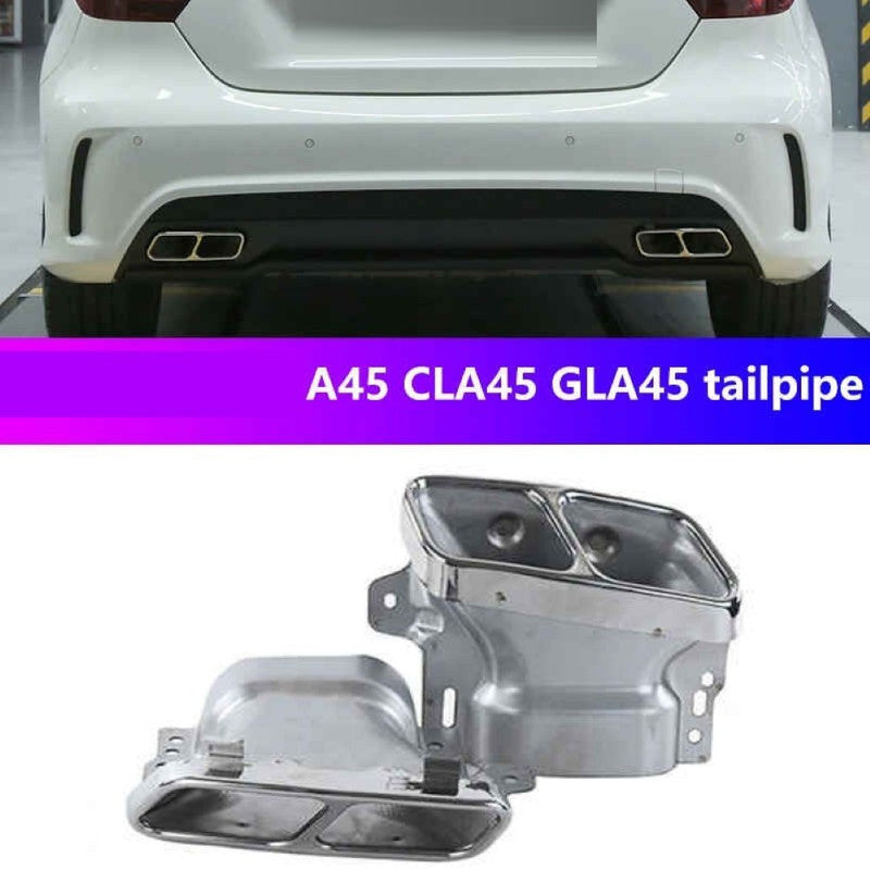Car Craft Compatible With Mercedes Benz Cla GLA A Class W117 C117 X117 W176 A156 2013-2019 Rear Bumper Upgrade Convert To Amg Amga45 Exhaust Tip Pipe Dual Black Gc W176-011