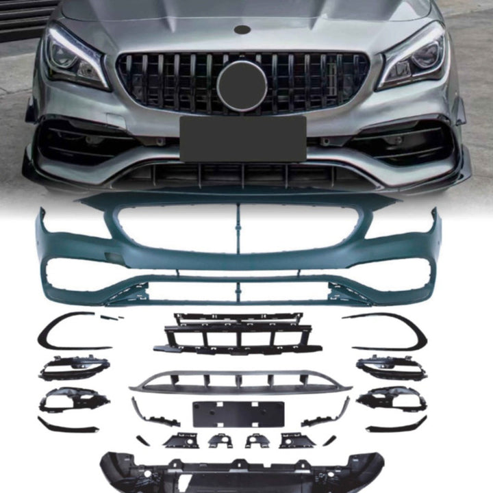 Car Craft Compatible With Mercedes Benz Cla Class W117 C117 X117 2013-2019 Front Bumper Upgrade Convert To Amg Amga45 Bumper Bodykit Gc W117-005