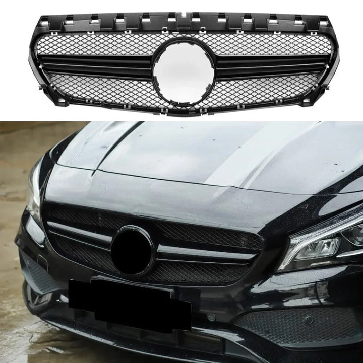 Car Craft Compatible With Mercedes Benz Cla Class W117 C117 X117 2013-2019 Upgrade Front Bumper Cla45 Amg Show Grill Amg Black Gc W117-002