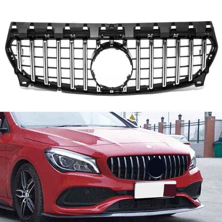 Car Craft Compatible With Mercedes Benz Cla Class W117 C117 X117 2013-2019 Upgrade Front Bumper Cla45 Amg Show Grill Gtr Silver Gc W117-003 CC-1751